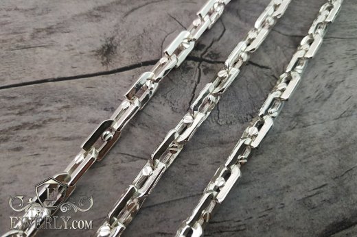 Плетение "Барака" цепочки из серебра купить 101043MF