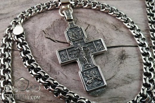Хрест православний срібний для чоловіка купити