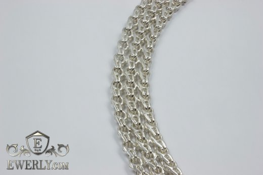 Плетение мужских браслетов из серебра, фото Тройного бокового бисмарка