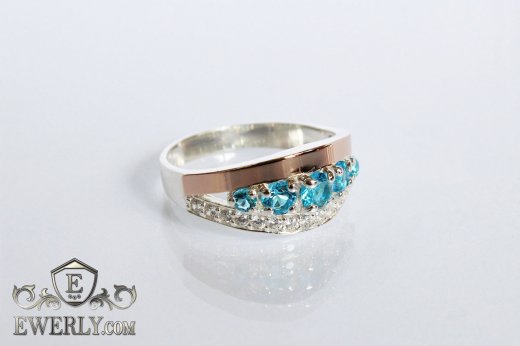 Ring of  silver with stones for women to buy 0013AZ
