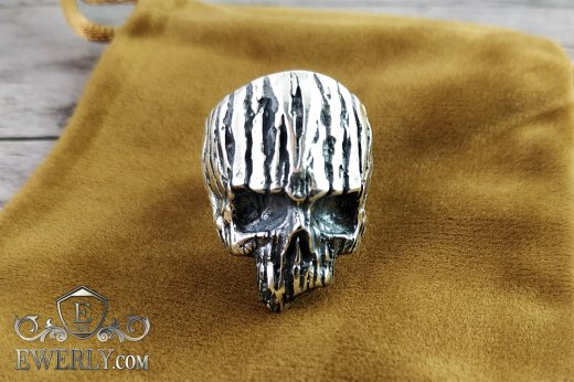 Buy silver skull-ring of sterling silver 141019RV