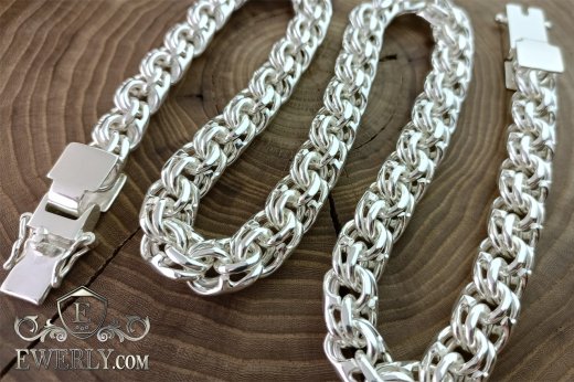 Silver chain 200 grams - buy a men's chain "Bismarck" of silver