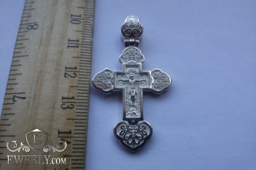 Купить женский серебряный крестик (серебро 925 пробы), цена