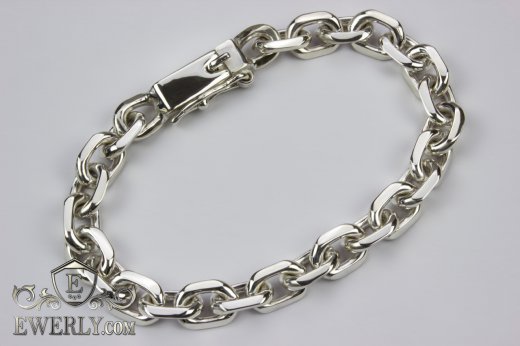 Big bracelet "Anchor with edges" of sterling silver for men to buy 121006TMI