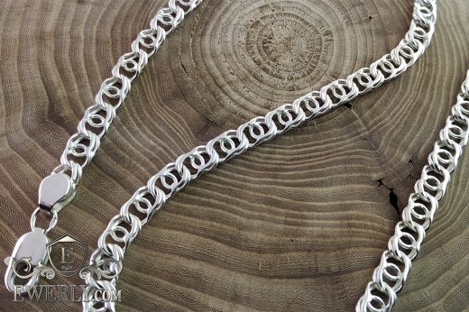Arabic Bismarck chain of silver - buy weaving around the neck