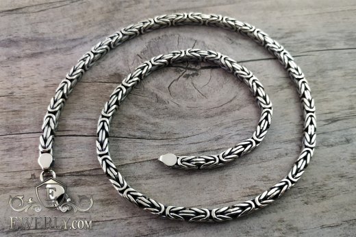 Византийское плетение цепочки - купить цепь из серебра