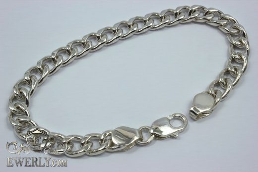 Панцирний срібний браслет (Панцир) замовити із срібла 925 проби