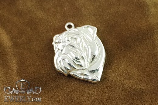 Pendant of  silver in the form of a dog to buy 131030RP