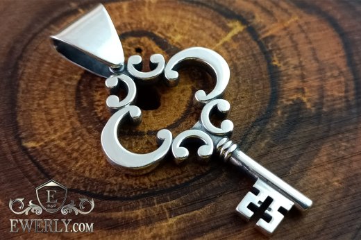 Buy pendant "Key" of silver with blackening