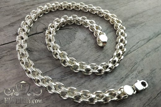 Large double anchor chain - buy weaving Square of silver