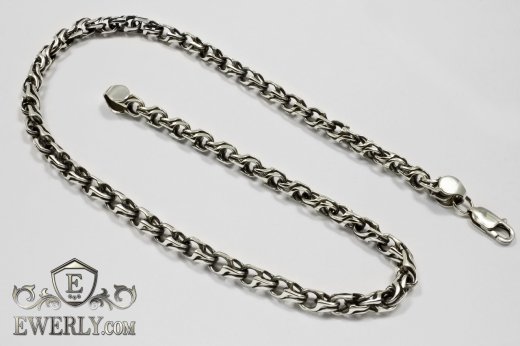 Silver chain 50 cm - weaving "Slavyanka" of silver for the neck to buy