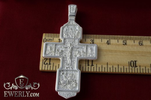 Крест нательный православный серебряный для мужчины купить