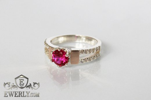Ring of  silver with stones for women to buy 0010BD