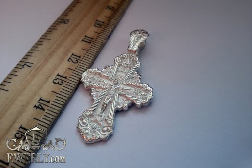 Cross of sterling silver with crucifix to buy 08340KQ