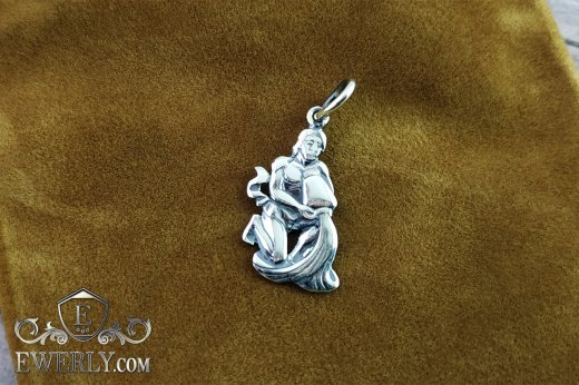 Buy pendant of the Zodiac sign "Aquarius" of silver with blackening