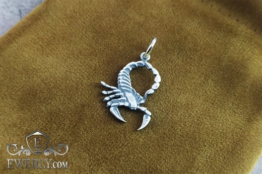 Buy pendant of the Zodiac sign "Scorpion" of silver with blackening