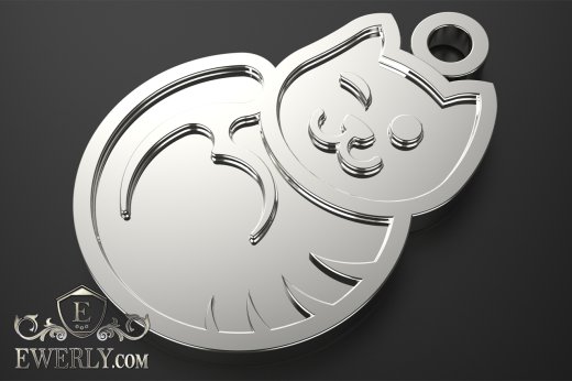 Срібний іменний медальйон для котика або кішечки купити 131060OG