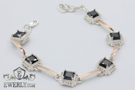 Women's bracelet "Casting with stones No.1" of  silver to buy 22003XL