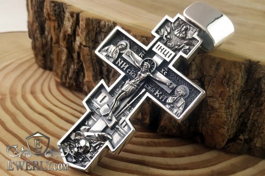 Хрест натільний чоловічий великий купити, срібло 925 ̊ з чорнінням
