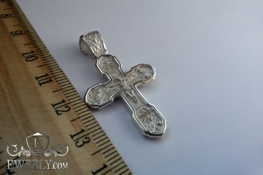 Православный нательный мужской серебряный крестик купить