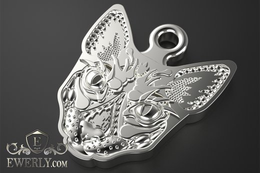 Іменний медальйон зі срібла для пса купити 131059XV