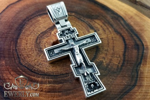 Buy a silver cross with the prayer "Our Father" in Ukrainian