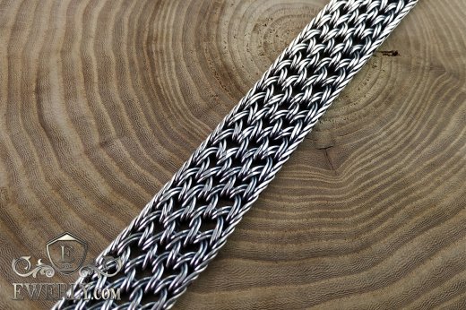 Двойное тайское плетение из серебра. Серебряная цепочка / браслет