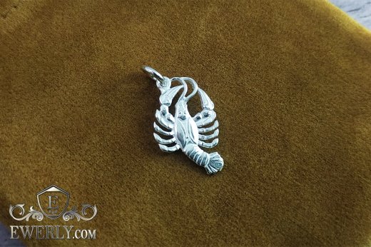 Buy pendant of the Zodiac sign "Cancer" of sterling silver