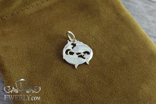 Buy pendant of the Zodiac sign "Pisces" of sterling silver