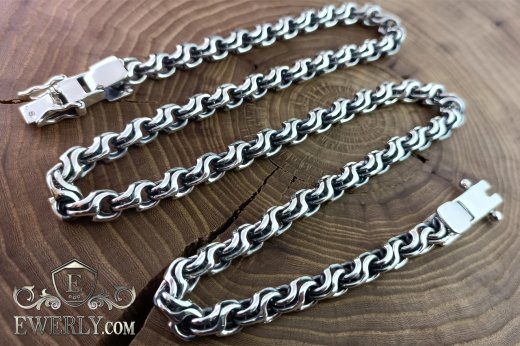 Slavyanka - silver men's chain 90 grams on the neck to buy