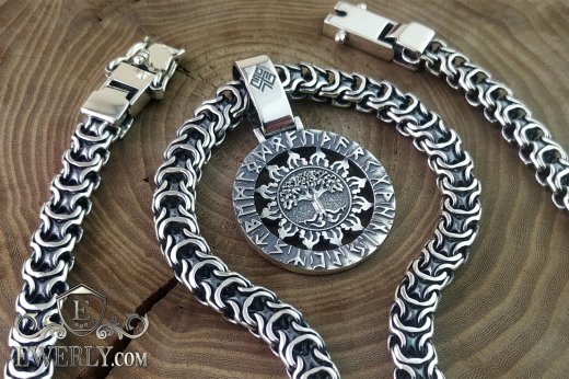 Buy a silver chain with a pendant "Tree of Life" 151030YF