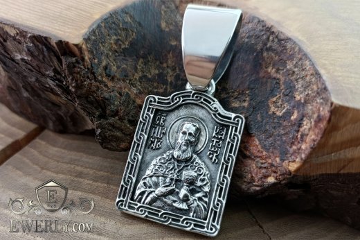Кулон-иконка Николай Чудотворец, серебро 925 пробы купить