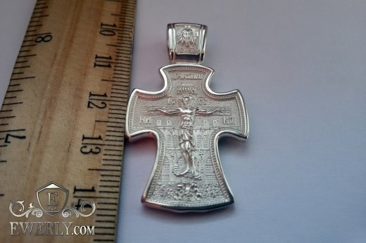 Православний срібний натільний хрест на шию купити