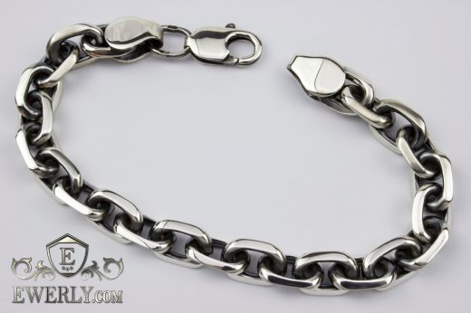 Bracelet "Anchor with edges" of sterling silver for men to buy 121006DT