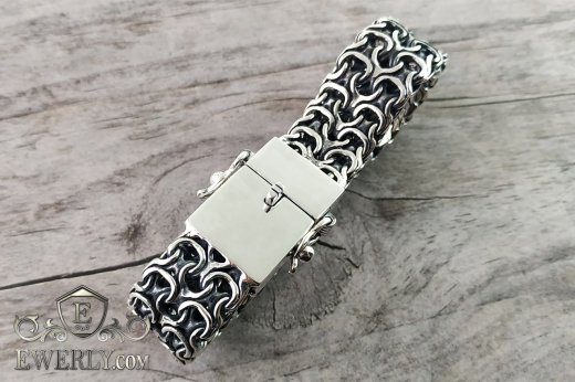 Срібний браслет 100 грам - купити чоловічий «Подвійний Рамзес» зі срібла