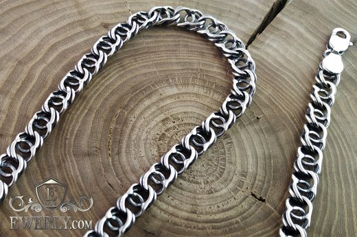 Arabic Bismarck chain - buy weaving of silver with blackening