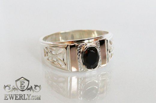 Men's ring of sterling silver with stones to buy 1009CH