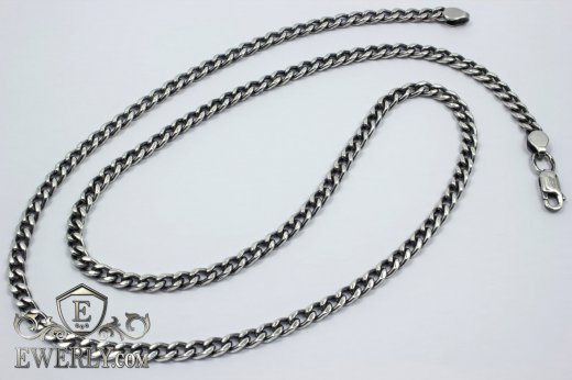Панцирное плетение цепочки, фото серебряной цепочки Панцирь 60 см 30 грамм