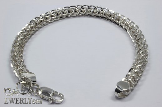 Эксклюзивный браслет из серебра ручной работы - плетение Молния