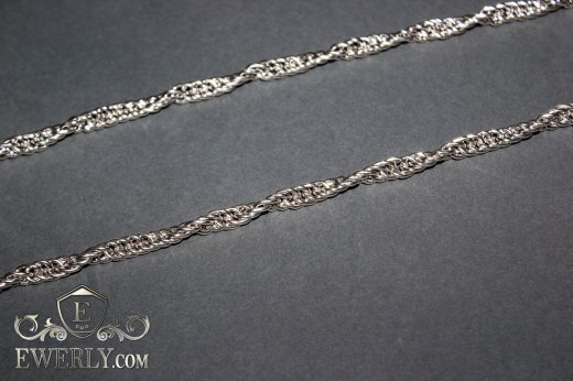Плетение Кордовое - цепочка на шею из серебра 925 пробы, цена