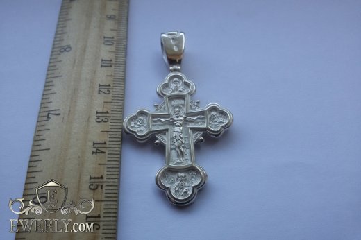 Серебряный нательный православный крест на шею купить