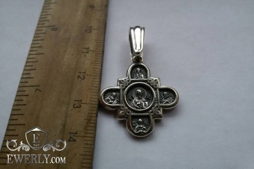 Підвіска, наперсний срібний хрест (срібло 925 проби) купити
