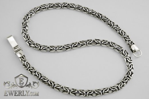 Big chain "Fox tail (Valkyrie)" of sterling silver for men to buy 111008WB