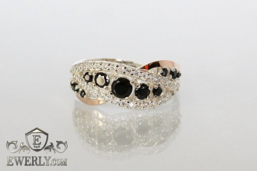 Women's ring of sterling silver with stones to buy 0020JY