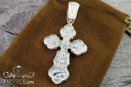Pectoral Orthodox cross made of silver for men to buy
