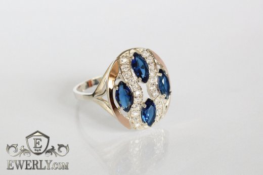 Ring of  silver with stones for women to buy 0028VP