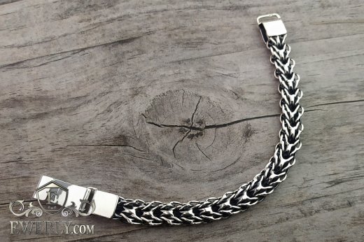 Thick men's bracelet "Alligator" of sterling silver to buy 121016KR