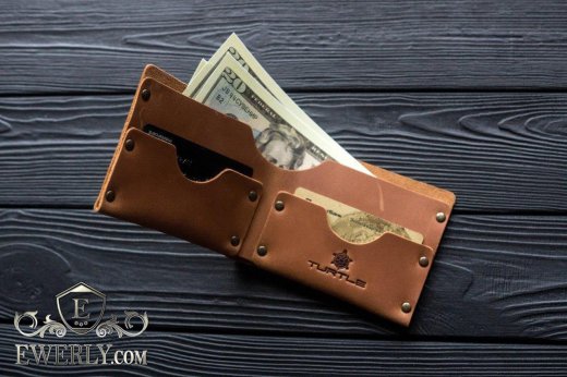 Купити чоловічий шкіряний гаманець світло-коричневого кольору 11064MJ