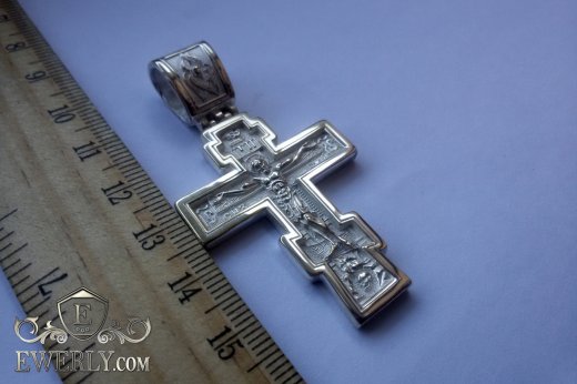 Купити чоловічий православний хрест срібний великий