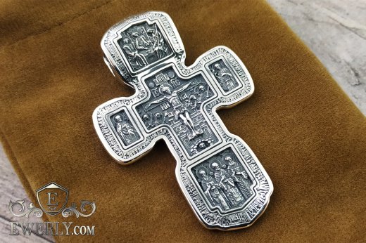 Купить серебряный крест мужской большой. Фото православного креста